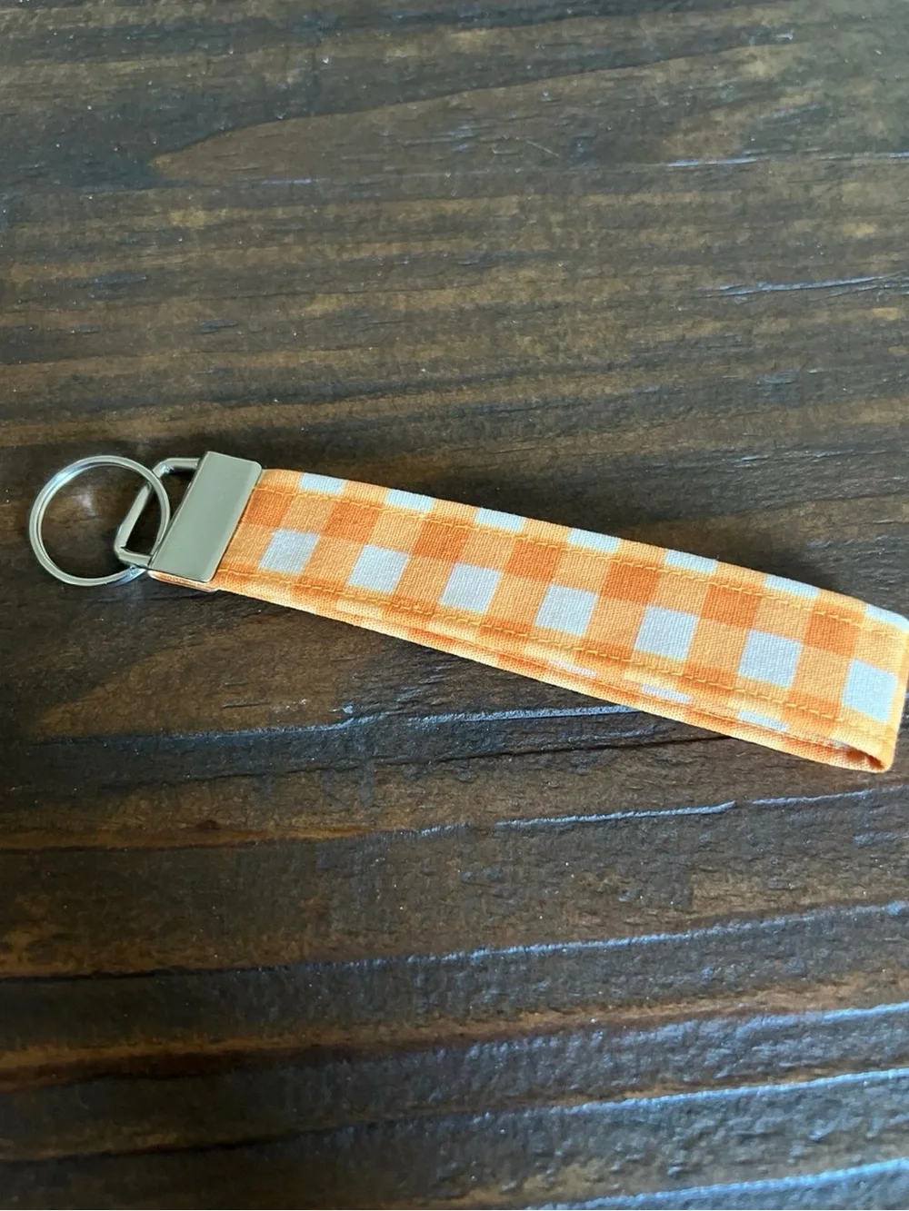 Checkered Wristlet Key Fob Keychain